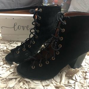 Black lace up heels
